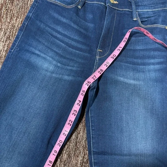NWOT Frame Denim Le High Skinny Stagger Raw Hem Jeans Cropped Medium Wash 27 - Picture 8 of 10